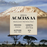 Acacias AA Coffee Card with mountains in the background