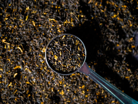 Fine Assam Tea in a spoon