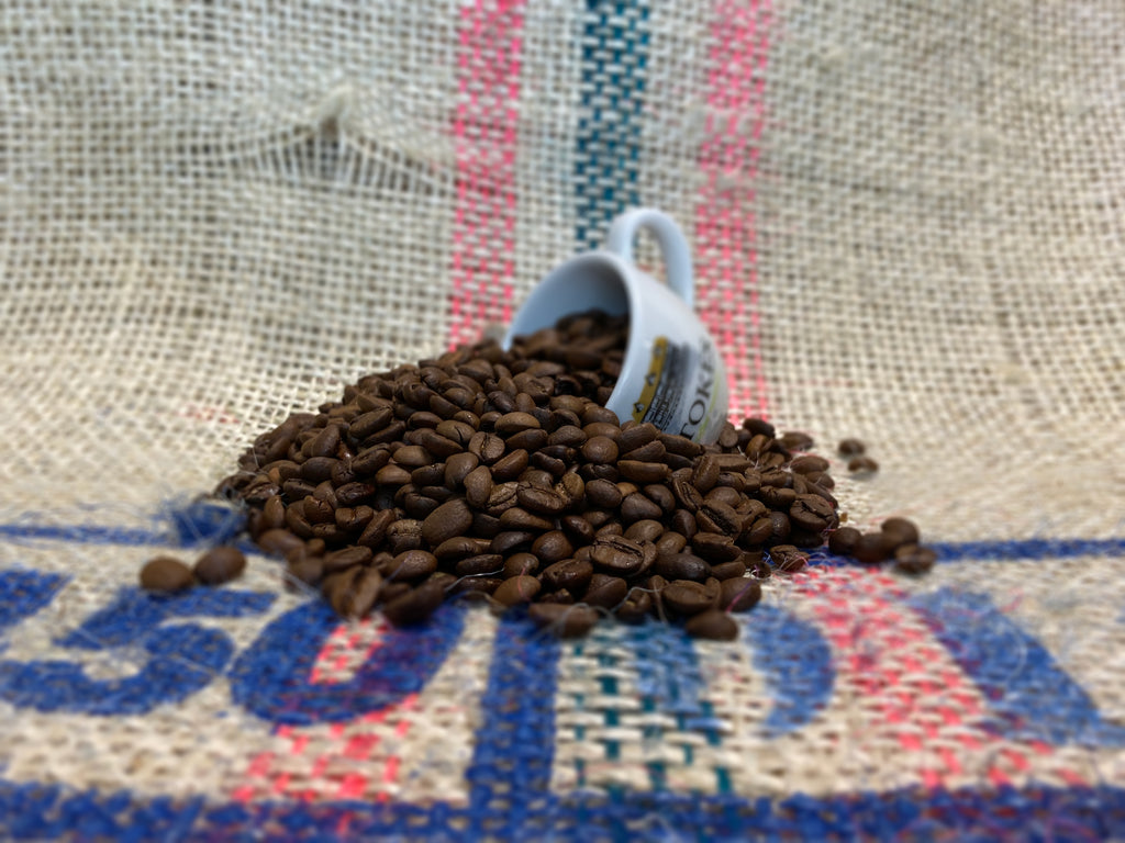 Full Of Beans Coffee Beans coming our of Stokes Espresso Cup